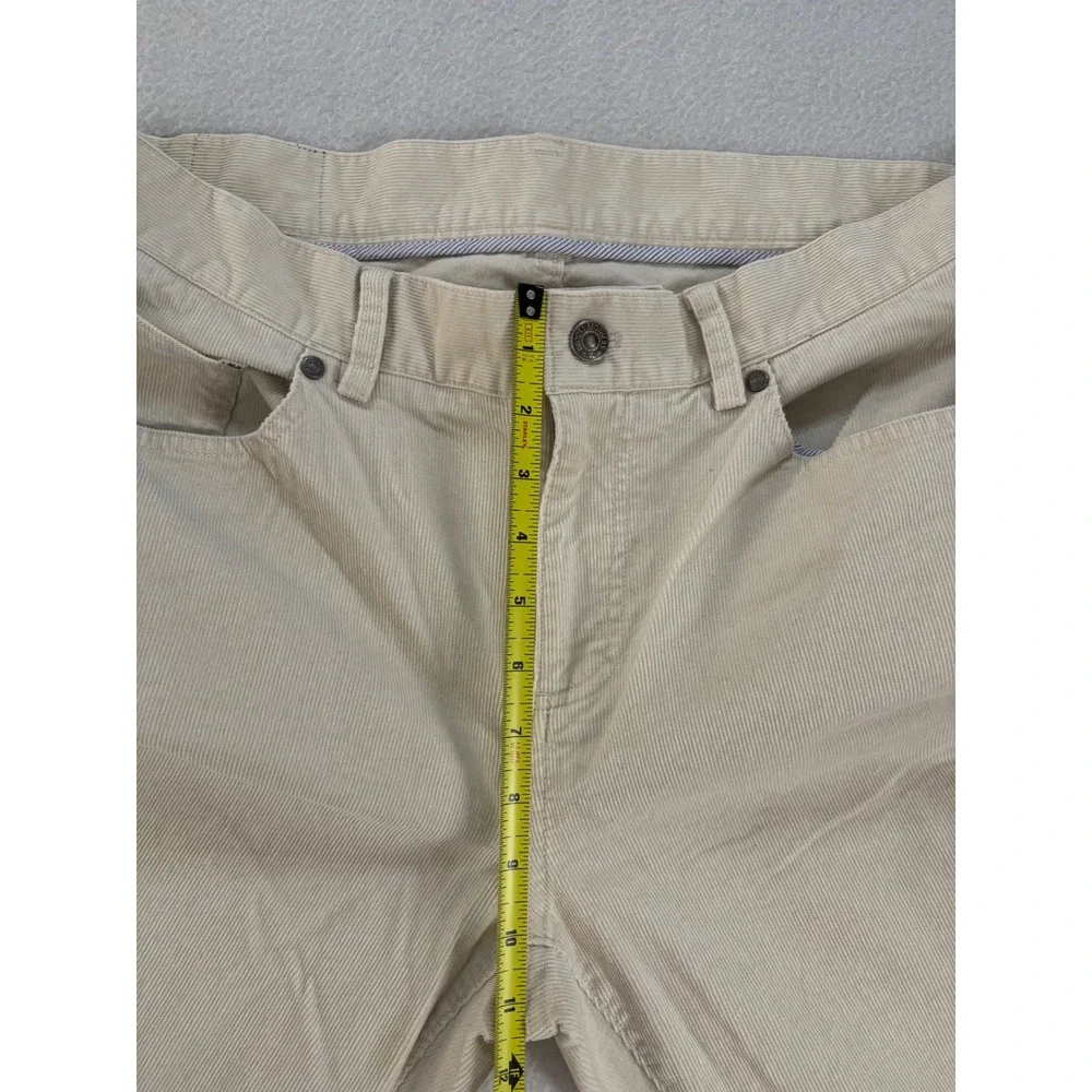 Brooks Brothers Slim Fit Corduroy Pants Mens 36x32 Beige Cream 5-Pocket Cords